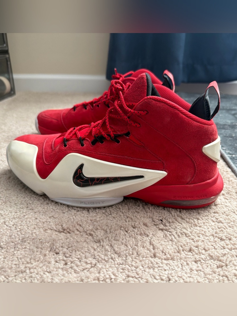 Nike Zoom Air Penny 6 Red White Mens Size 11.5 VNDS Rare 749629-600